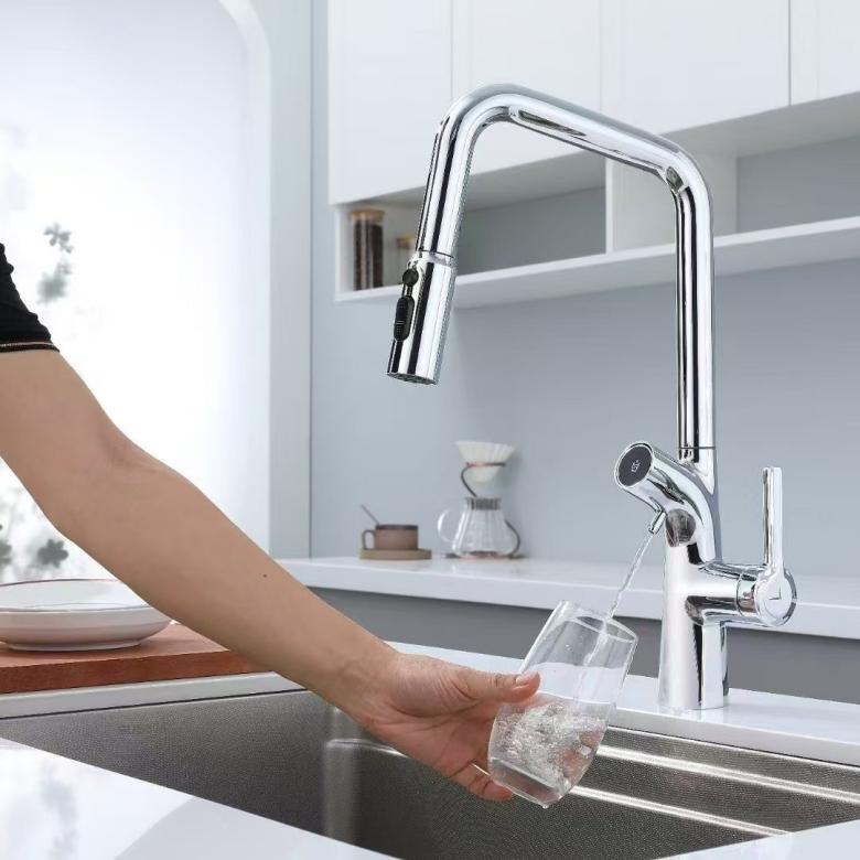 Digital Display Pull-Out Faucet with Built-in Water Purifier